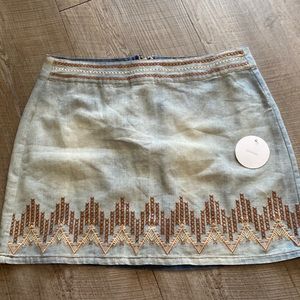 Aztec denim mini skirt - size small